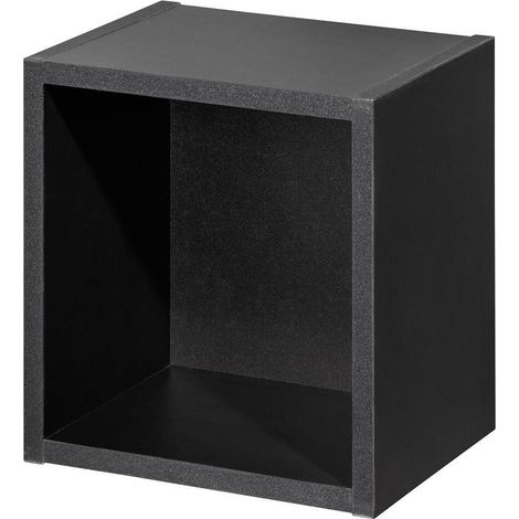 Mensola da Parete NEWPORT con Scomparto Aperto 27x25x21 cm - Nero [en.casa]
