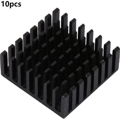 10 dissipateurs thermiques en aluminium noir P251025-B pour refroidissement de puces (1/5)