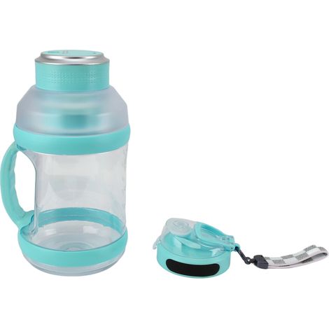 Blender portable de sport 2 L avec 6 lames, 18 000 tr/min, batterie 4 000 mAh, type C, idéal pour les voyages, élégant et parfait pour les smoothies, bleu-vert (1/5)