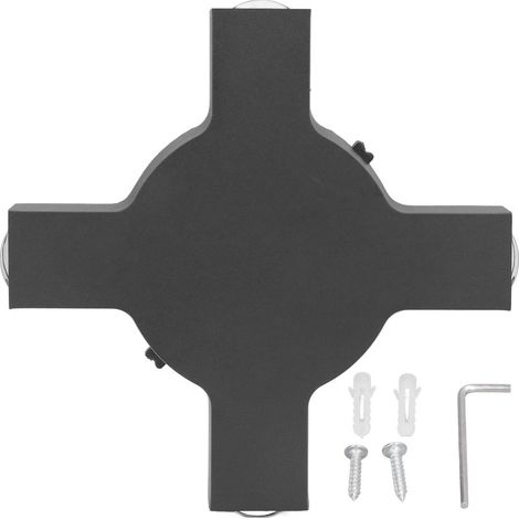 Applique murale LED 4W à 4 LED décoratives, design carré noir, boîtier en aluminium, idéale pour couloir, AC85-265V, lumière jaune (1/5)