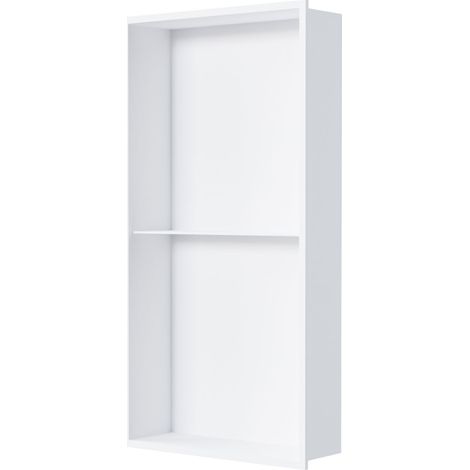 BERNSTEIN - Niche murale de douche avec rebords, étagère encastrable douche acier inox avec compartiment - 60x30x10cm - NT306010X BlancBlanc (1/4)