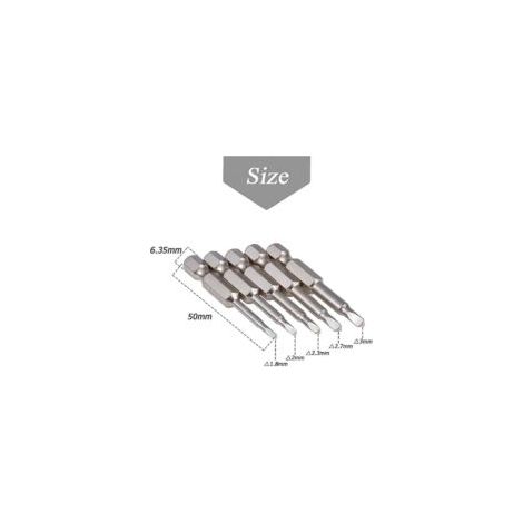 5-teiliges magnetisches Dreieck-Schraubendreherbit-Set, 50 mm Schraubendreherbits mit S2-Stahlspitze, 1/4"-Sechskantschaft-Dreieck-Schraubendreherbit-Set - Crezuo