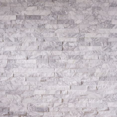 Decoon – Plaquette de parement en marbre blanc 0,4725 m2 – Épaisseur 1-2 cm – Pour murs intérieurs élégants – Pose avec colle C2S