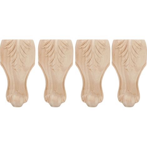 4 Pieds de Meuble Sculptés pour Canapé, Armoire, Table Basse - 15 x 6cm - Accessoires Hôtel et Guesthouse (1/5)