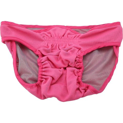 Culottes hygiéniques pour chiennes, couches physiologiques douces en coton pour chiots (rose, très petite) (1/5)