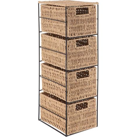 Armadietto in metallo a 4 cassetti in carta - naturale - Tendance