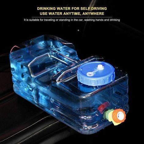 1 Bidon d'eau, 10L, avec robinet rotatif, poignée ergonomique, pour camping car (1/3)