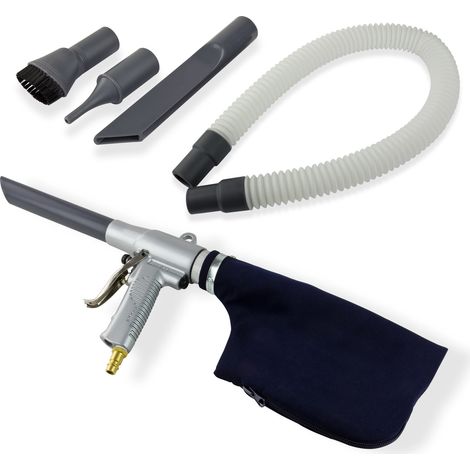 Dema – Pistolet aspirant à air comprimé HS210 – Nettoyage voiture et atelier – Fonction souffleur – Corps en aluminium – Accessoires inclus (1/2)