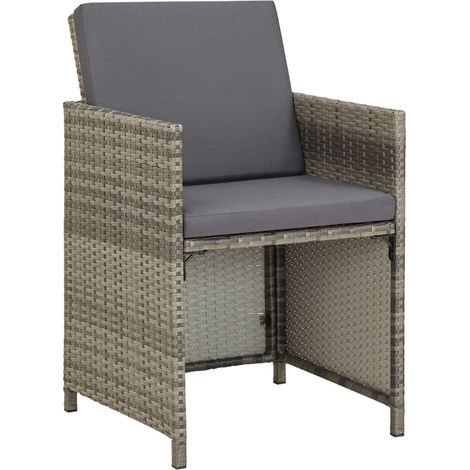 Maison Exclusive - Gartenstühle 2 Stk. mit Auflagen Poly Rattan G
