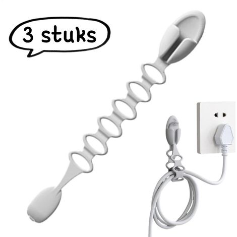 3 pièces organiseur de câble fixation murale sans perforation organiseur de câble en silicone pour plan de travail de cuisine organiseur multifonction pour câbles et câbles de données gris (1/5)