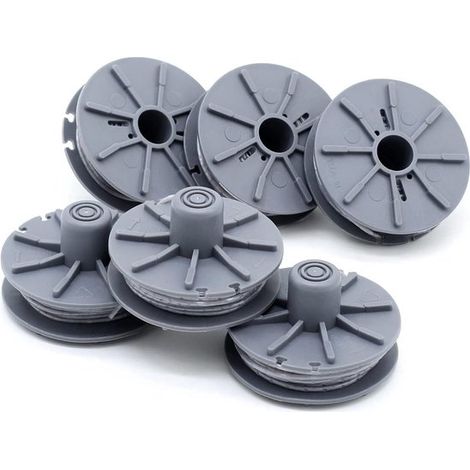 6 Stück Ersatzfadenspule 5307 20 für Gardena Turbo Rasentrimmer Ersatzteil für Rasentrimmer 9805, 9806, 9807, 9808 1,6 mm, 6,1 m Länge (1/5)