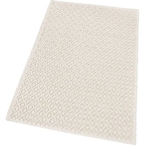 Tappeto Camera Scendiletto Bagno Puro Cotone Lavabile Elegante Assorbente A Pois 100% Made in Italy - 60x95 cm