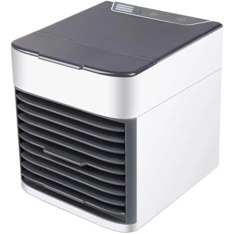 Climatiseur portable 3 en 1 : ventilateur, rafraîchisseur d'air, humidificateur et purificateur d'air. Climatiseur de bureau USB avec réservoir d'eau et veilleuse LED 7 couleurs