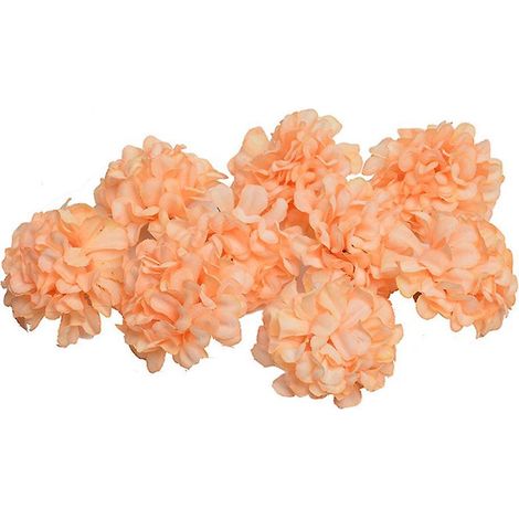 Bouquet fleuri de 10 têtes de fleurs artificielles d'hortensia, accessoires de bricolage pour la décoration intérieureorange (1/5)