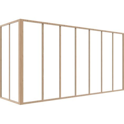 Vetrata angolare L210 x L60 x H105 in Alluminio termolaccato Naturale chiaro Stile atelier - BAYVIEW