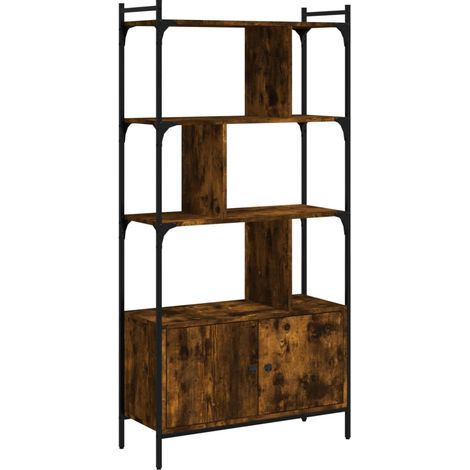 Maison Exclusive - Bücherregal mit Tür Räuchereiche 76,5x30x154,5