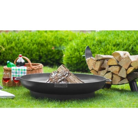 Brasero de jardin DUBAI en acier 80 cm – Bol concave pour torréfaction sécurisée – Accessoire barbecue sur trépied - 80cm-- (1/5)