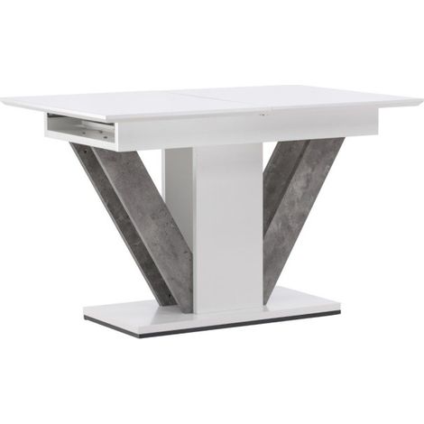Table à Manger Extensible "Disa" 120-160cm Blanc (1/5)