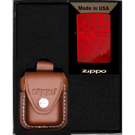 Coffret briquet Zippo, motif flamme rouge pomme d'amour, cadeau n° 2