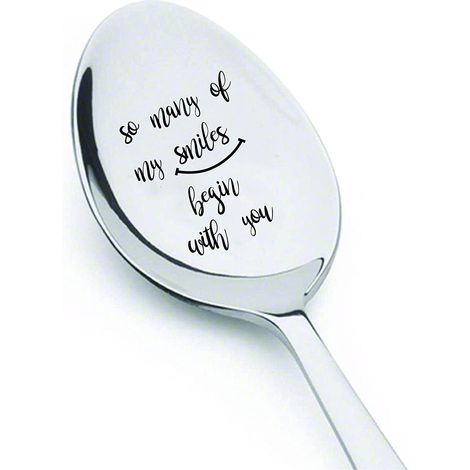 Cuillère - Engraving Personnalisé - Pour Cadeau Bébé ou Romance - 18 cm - Acier Inoxydable - 1 Pièce (1/4)