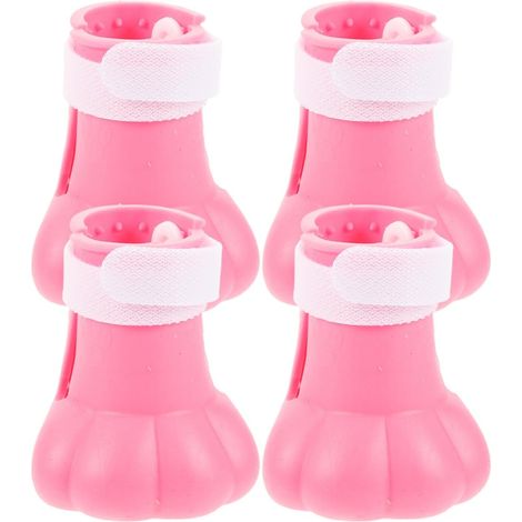 Set di 4 coprizampe in silicone lavabili per gatti, solo per gatti, protezioni per le unghie dei gatti, rosa (1/4)