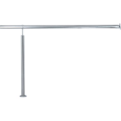 Corrimano per scale ringhiera interno esterno 150 x 80 cm robusto sicuro in acciaio inox spazzolato 130009437