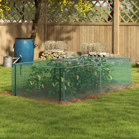 Serre de jardin serre à tomates filet protection porte zippée enroulable HDPE, dim. 125L x 248l x 62,5H cm (1/5)