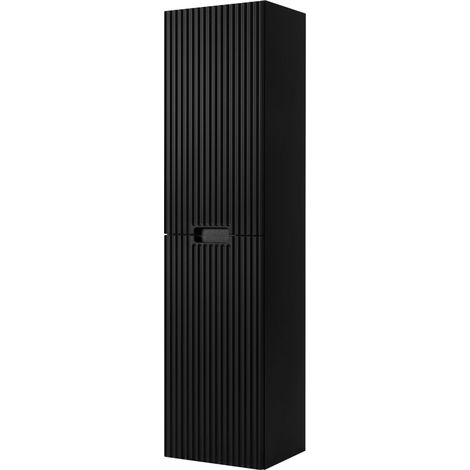 Meuble colonne de salle de bain suspendu  VENA noir 36 x 136 cm