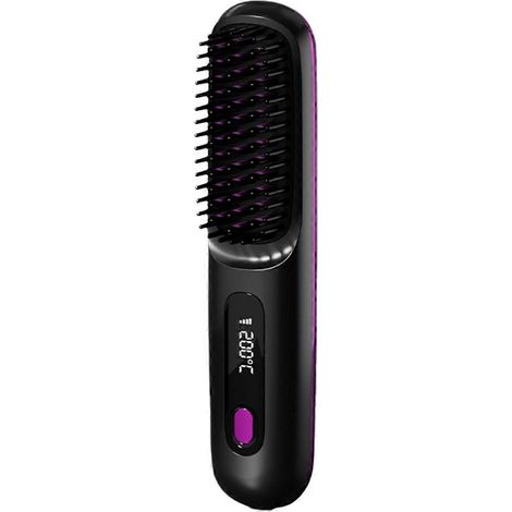 Peigne lisseur portable sans fil noir (1/4)