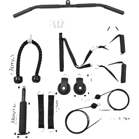 Sistema de poleas con contrapeso de cable, materiales duraderos, características de seguridad mejoradas, color negro. (1/2)