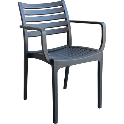sedia da esterno impilabile elica garden "eveline" in polipropilene verde scuro 58,5x55,2x84 cm