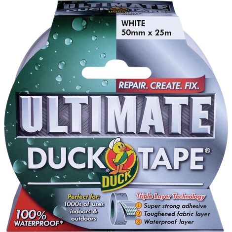 Shurtape Duck Tape® Ultimate 50mm x 25m White - Heavy-Duty Multi-Purpose Adhesive Tape