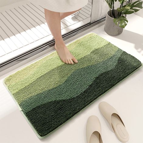 Tapis de bain - Tapis antidérapant - Microfibre - 40 x 60 cm - Vert - 1 pièce (1/5)