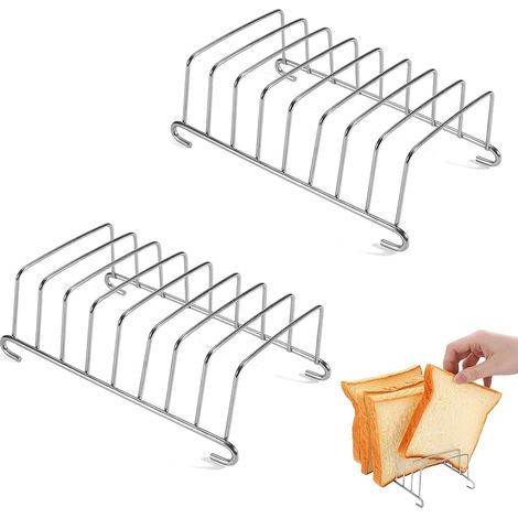 Lot de 2 Grille à pain,Acier inoxydable,Design vertical,8 tranches,Cuisine et restaurant (1/5)