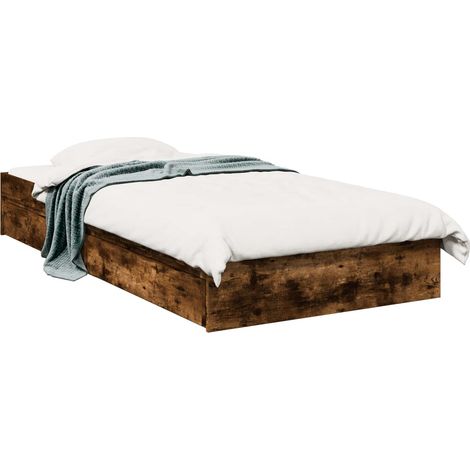 Estructura de cama con almacenamiento Roble Ahumado 80 x 200 cm vidaXL