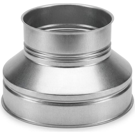 MAKA Riduzione Aumento Conica Canale Aria Zincato Svasato Ø 150 a Ø 100 mm sp. 0,6 mm (1/5)