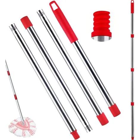 Manche de balai de 147 cm, compatible avec le balai essoreur Viledas Turbo Smart Viledar H2Pro, manche de rechange adapté aux balais EasyWring&Clean et à la plupart des balais. (1/3)