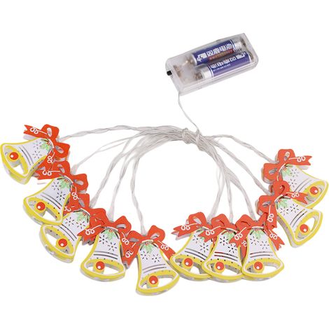 Guirlande lumineuse de Noël avec 20 LED et décorations du Père Noël, à piles, pour fêtes et décorations