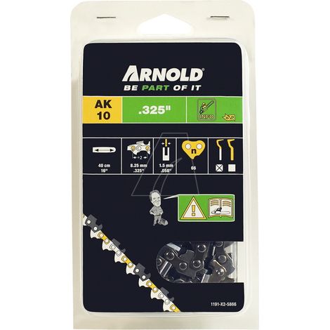 ARNOLD Chaîne de tronçonneuse 325"/1,5 mm - 66 maillons d’entraîneurs - gouges demi-rondes