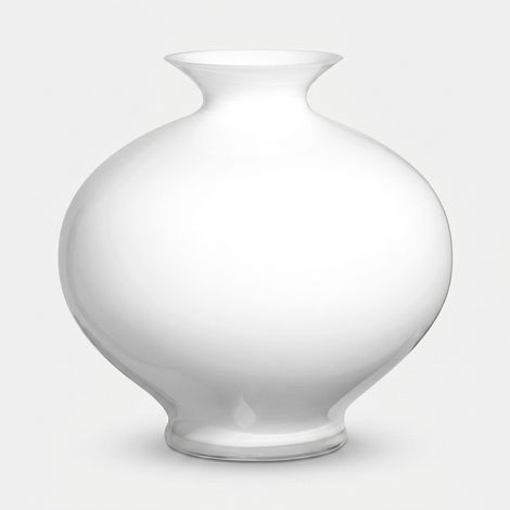 Vaso decorativo in vetro soffiato Made in Italy Aurora - Bianco (1/2)