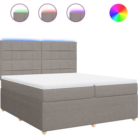 Maison Exclusive - Cama box spring con colchón tela gris taupe 20