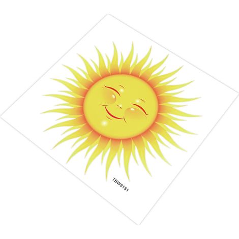 Autocollant soleil créatif en PVC jaune facile à poser et sans résidu pour chambre enfant ou salon ludique (1/5)