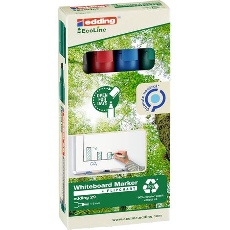 Edding 29 4-29-4 Set de marqueurs pour tableau blanc bleu, vert, rouge, noir 4 pc(s)