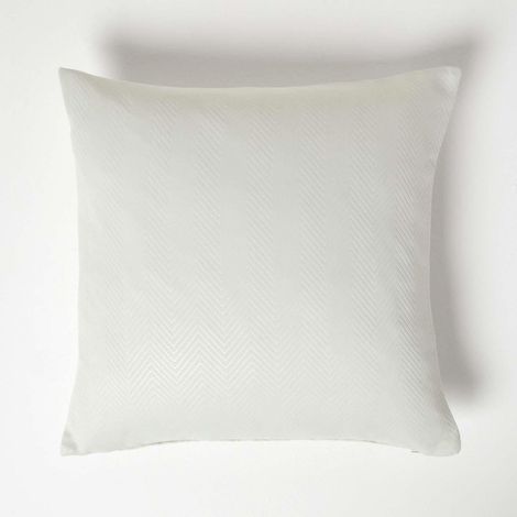 HOMESCAPES Kissenbezug mit Zick-Zack-Muster, creme, 45 x 45 cm