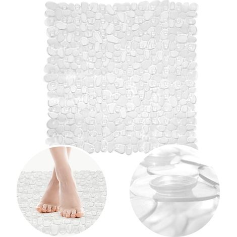 Alfombrilla de ducha antideslizante, transparente, 52x52 cm (1/5)