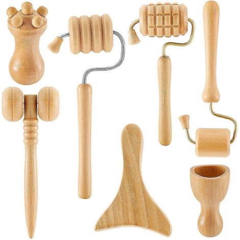 Ensemble de 7 outils de massage facial en bois Maderoterapia - Outil de sculpture du visage (1/5)