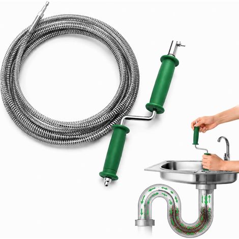 Furet Deboucheur avec Manivelle, Déboucheur Professionnel pour Évier de Cuisine, Égout, Salle de Bain, Toilettes (5m x 10mm) (1/5)