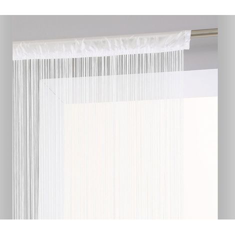 Atmosphera – Rideau à fils blanc 90 x 200 cm – 100% polyester – Densité 500 fils/mètre – Finition passe-tringle pour installation rapide