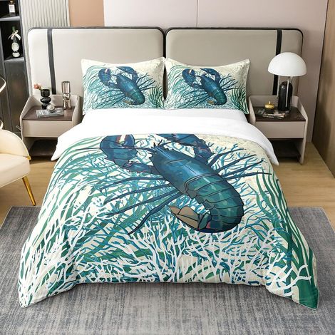 Homard Imprimer Coton Sets de Housse de Couette Océan Creature Parure de Lit 240x260cm Marine Thèmes Housse de Couette sous l'eau Animaux Modèle Naturel Modèle Parure Housse de Couette - 260 x 240 cm  (1/5)