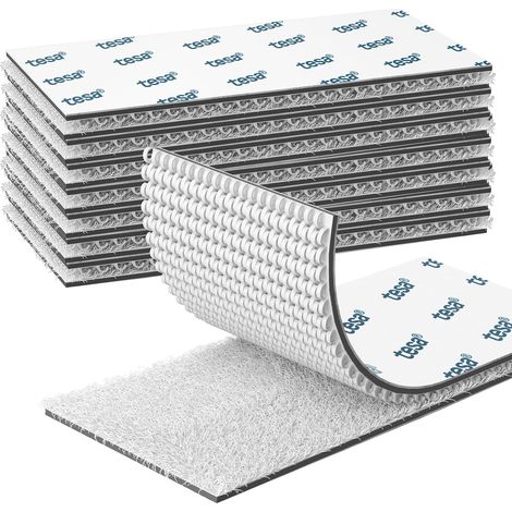 Scratch Autocollant Double Face, Hook & Loop Auto-Adhésif à Crochets Et Boucles, Ruban Adhésif Puissant Pour Décoration De Pièce, Maison, Bureau, Voiture (Blanc, 50mmX100mm 8Paires) (1/5)